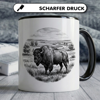 Tasse mit dem Motiv Bison in der Wildnis - Ansicht 5