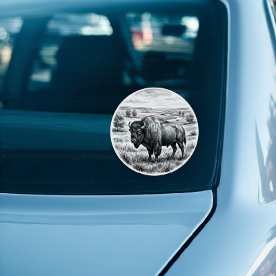 Bison in der Wildnis Aufkleber Bunt - Ansicht 3