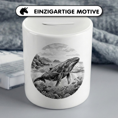 Spardose mit dem Motiv Buckelwal in der Wildnis - Ansicht 3
