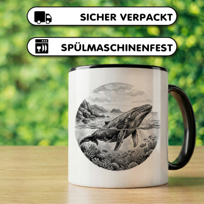 Tasse mit dem Motiv Buckelwal in der Wildnis - Ansicht 4