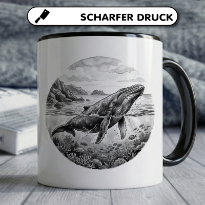 Tasse mit dem Motiv Buckelwal in der Wildnis - Ansicht 5