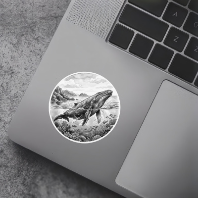 Buckelwal in der Wildnis Aufkleber Bunt - Ansicht 7