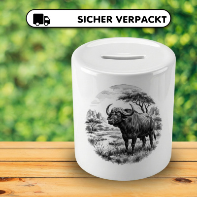 Spardose mit dem Motiv B�ffel in der Wildnis - Ansicht 4