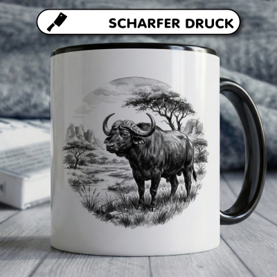 Tasse mit dem Motiv B�ffel in der Wildnis - Ansicht 5