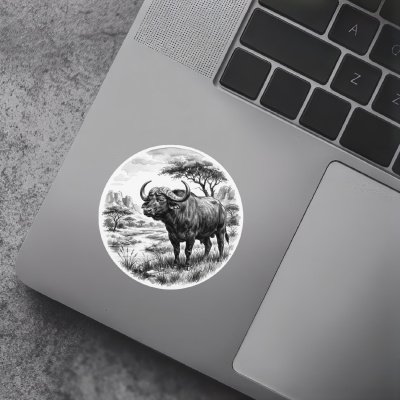 B�ffel in der Wildnis Aufkleber Bunt - Ansicht 7