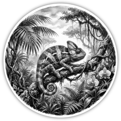 Wandtattoo  Cham�leons in der Wildnis 