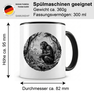 Tasse mit dem Motiv Schimpanse Affe in der Wildnis - Ansicht 2