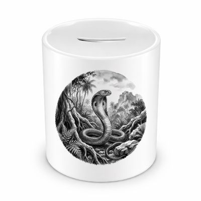 Spardose mit dem Motiv Cobra Schlange in der Wildnis