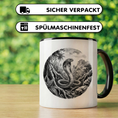Tasse mit dem Motiv Cobra Schlange in der Wildnis - Ansicht 4