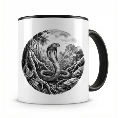 Tasse mit dem Motiv Cobra Schlange in der Wildnis