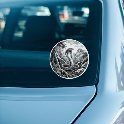 Cobra Schlange in der Wildnis Aufkleber Bunt - Ansicht 3