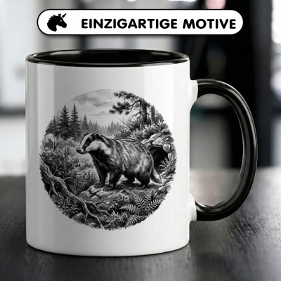 Tasse mit dem Motiv Dachs in der Wildnis - Ansicht 3