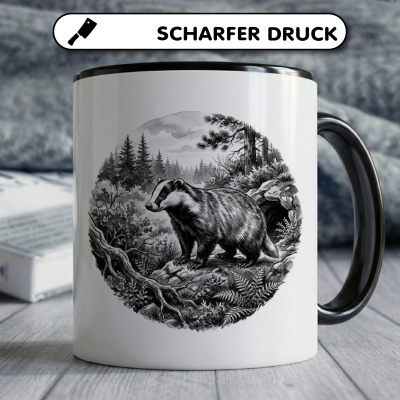 Tasse mit dem Motiv Dachs in der Wildnis - Ansicht 5