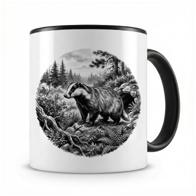 Tasse mit dem Motiv Dachs in der Wildnis
