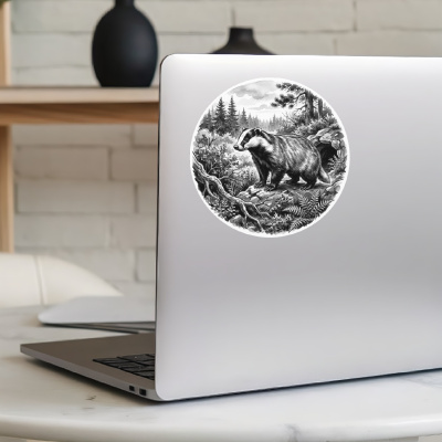 Dachs in der Wildnis Aufkleber Bunt - Ansicht 5