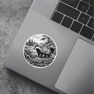 Dachs in der Wildnis Aufkleber Bunt - Ansicht 7