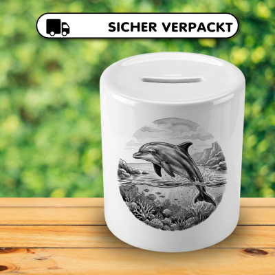 Spardose mit dem Motiv Delfin in der Wildnis - Ansicht 4
