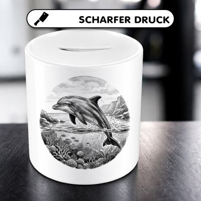 Spardose mit dem Motiv Delfin in der Wildnis - Ansicht 5