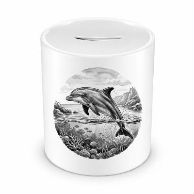 Spardose mit dem Motiv Delfin in der Wildnis