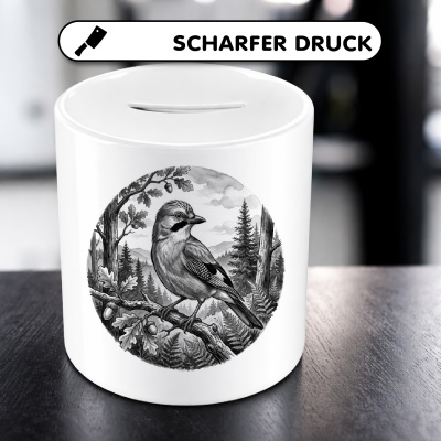 Spardose mit dem Motiv Eichelh�her in der Wildnis - Ansicht 5
