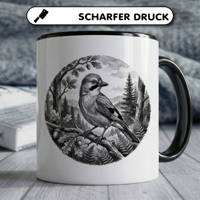 Tasse mit dem Motiv Eichelh�her in der Wildnis - Ansicht 5