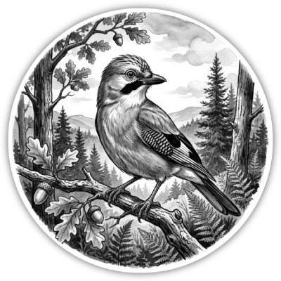 Wandtattoo  Eichelh�her in der Wildnis 