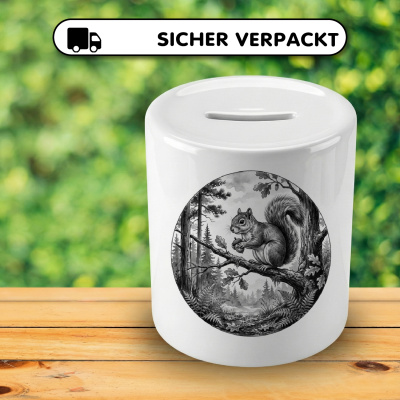 Spardose mit dem Motiv Eichh�rnchen in der Wildnis - Ansicht 4