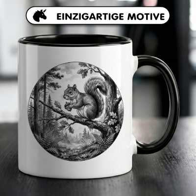Tasse mit dem Motiv Eichh�rnchen in der Wildnis - Ansicht 3