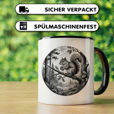 Tasse mit dem Motiv Eichh�rnchen in der Wildnis - Ansicht 4