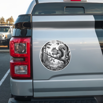 Eichh�rnchen in der Wildnis Aufkleber Bunt - Ansicht 2