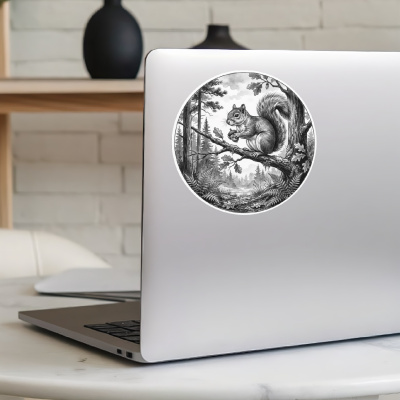 Eichh�rnchen in der Wildnis Aufkleber Bunt - Ansicht 5