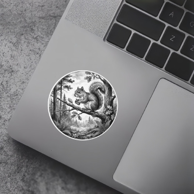 Eichh�rnchen in der Wildnis Aufkleber Bunt - Ansicht 7