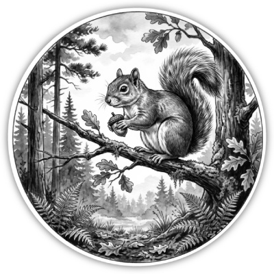 Wandtattoo  Eichh�rnchen in der Wildnis 