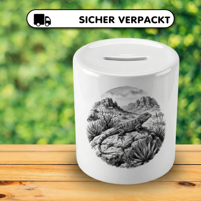 Spardose mit dem Motiv Eidechse in der Wildnis - Ansicht 4