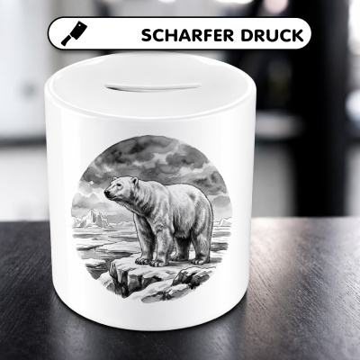 Spardose mit dem Motiv Eisb�r in der Wildnis - Ansicht 5