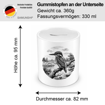 Spardose mit dem Motiv Eisvogel in der Wildnis - Ansicht 2