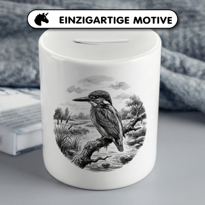 Spardose mit dem Motiv Eisvogel in der Wildnis - Ansicht 3