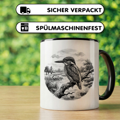 Tasse mit dem Motiv Eisvogel in der Wildnis - Ansicht 4