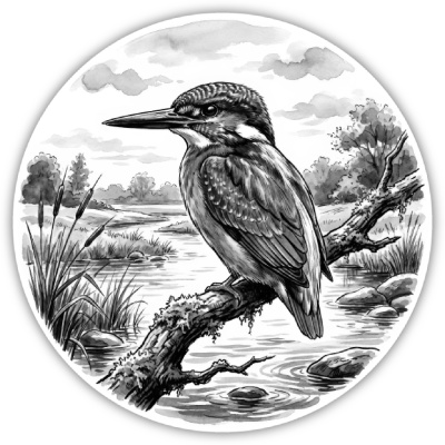 Wandtattoo  Eisvogel in der Wildnis 