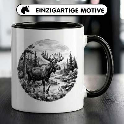 Tasse mit dem Motiv Elch in der Wildnis - Ansicht 3