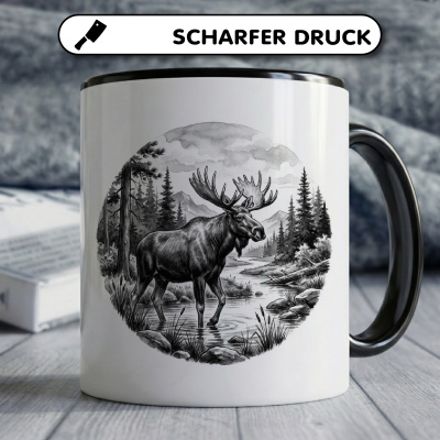 Tasse mit dem Motiv Elch in der Wildnis - Ansicht 5