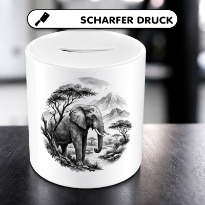 Spardose mit dem Motiv Elefant in der Wildnis - Ansicht 5