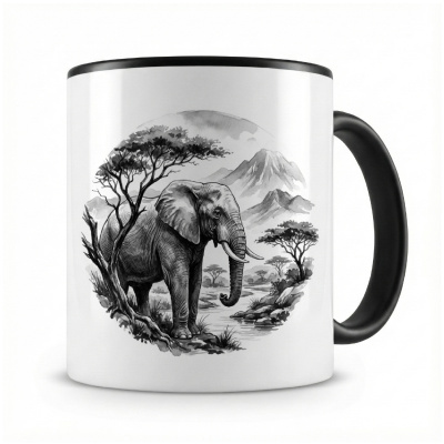 Tasse mit dem Motiv Elefant in der Wildnis