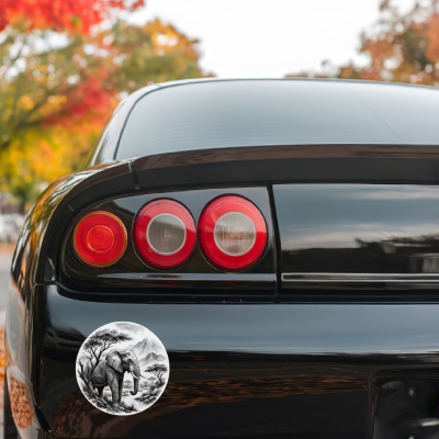 Elefant in der Wildnis Aufkleber Bunt - Ansicht 3