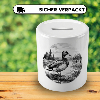 Spardose mit dem Motiv Ente in der Wildnis - Ansicht 4