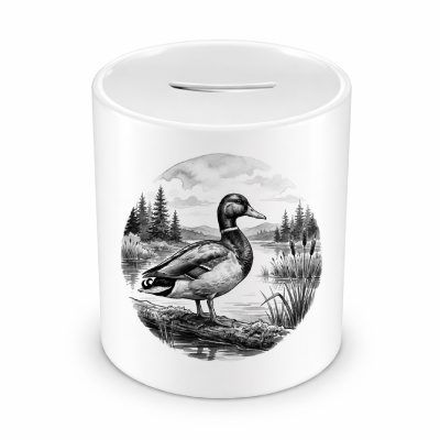 Spardose mit dem Motiv Ente in der Wildnis
