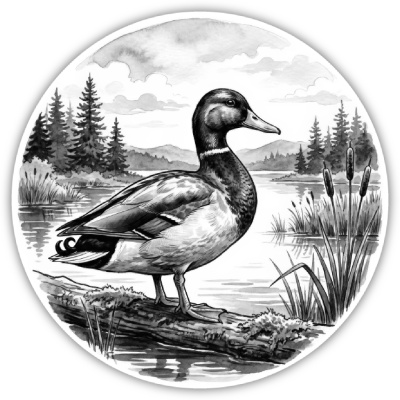 Wandtattoo  Ente in der Wildnis 