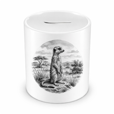 Spardose mit dem Motiv Erdm�nnchen in der Wildnis