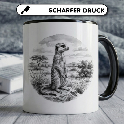 Tasse mit dem Motiv Erdm�nnchen in der Wildnis - Ansicht 5