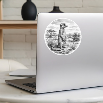 Erdm�nnchen in der Wildnis Aufkleber Bunt - Ansicht 5